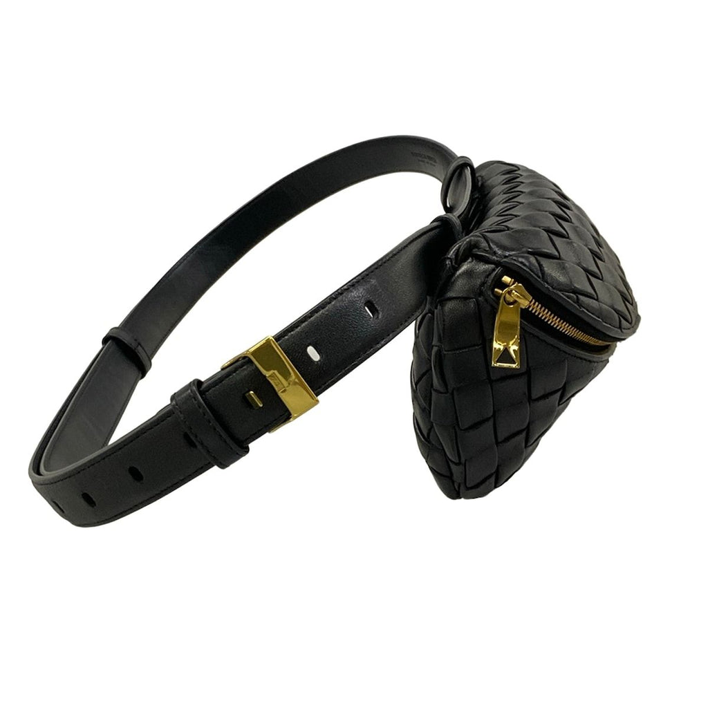Bottega Veneta Waist Pouch Intrecciato Black Leather — view 3