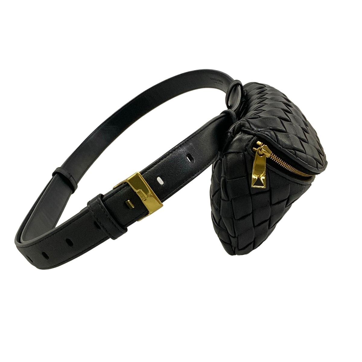 Bottega Veneta Waist Pouch Intrecciato Black Leather — view 3