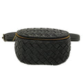 Bottega Veneta Waist Pouch Intrecciato Black Leather