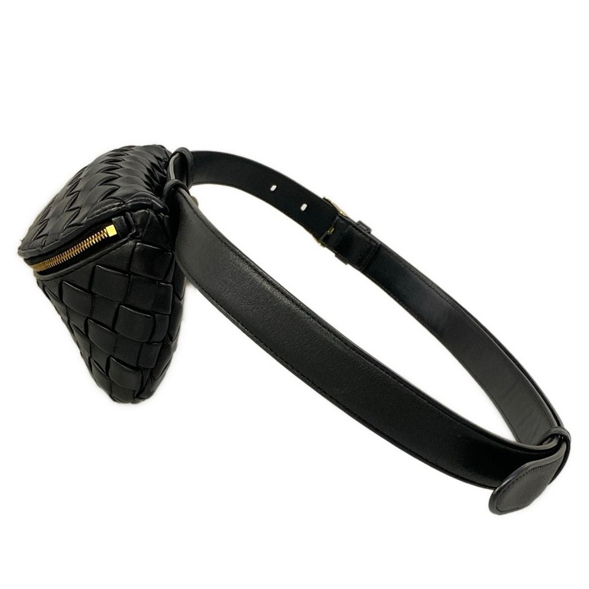 Bottega Veneta Waist Pouch Intrecciato Black Leather — view 4