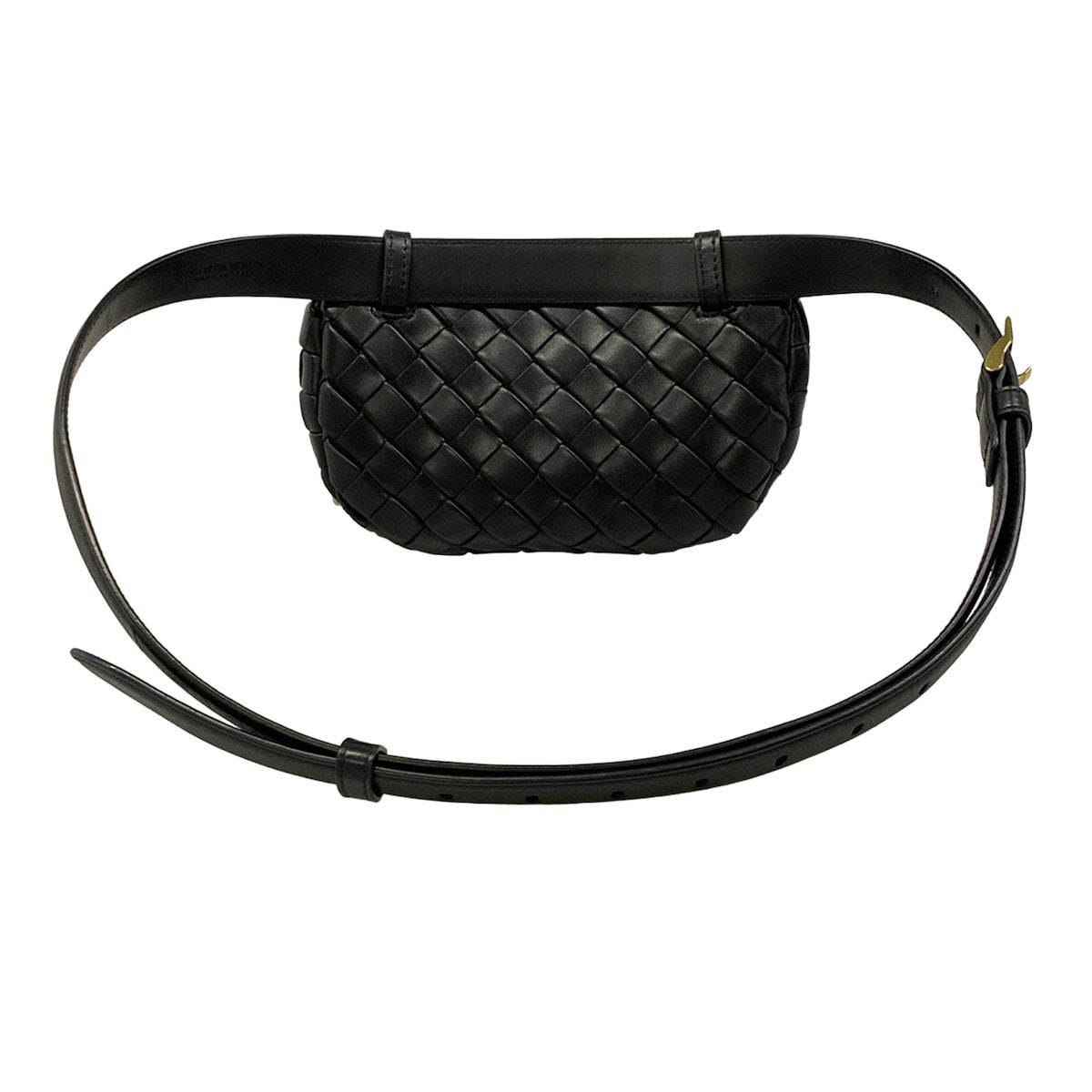 Bottega Veneta Waist Pouch Intrecciato Black Leather — view 2