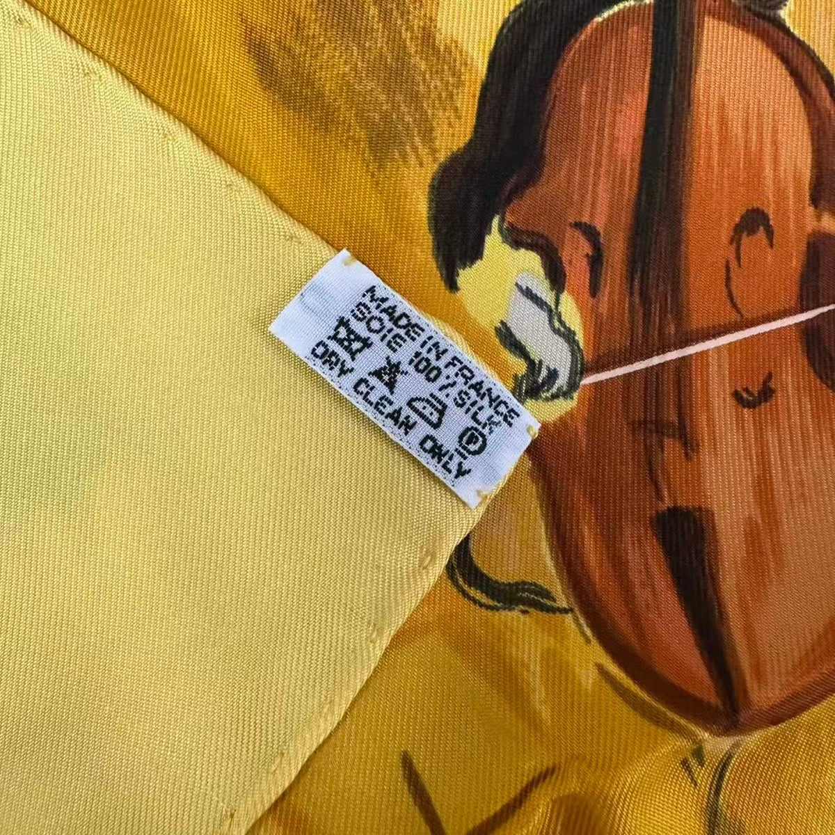 Hermes Carre 90 Concerto Yellow Silk 100% Scarf — view 7