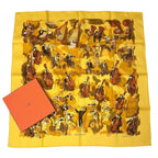 Hermes Carre 90 Concerto Yellow Silk 100% Scarf