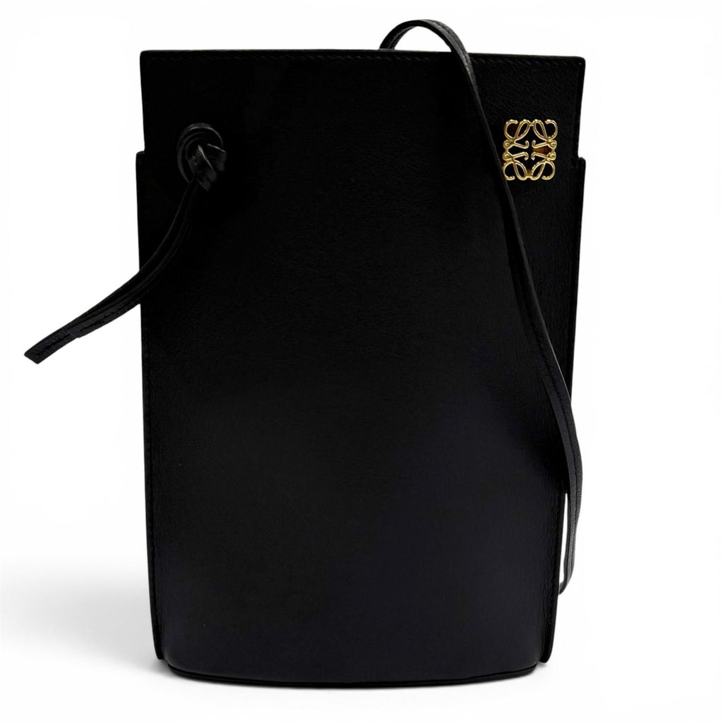 Loewe Classic Calfskin Dice Pocket Anagram Shoulder Bag Black