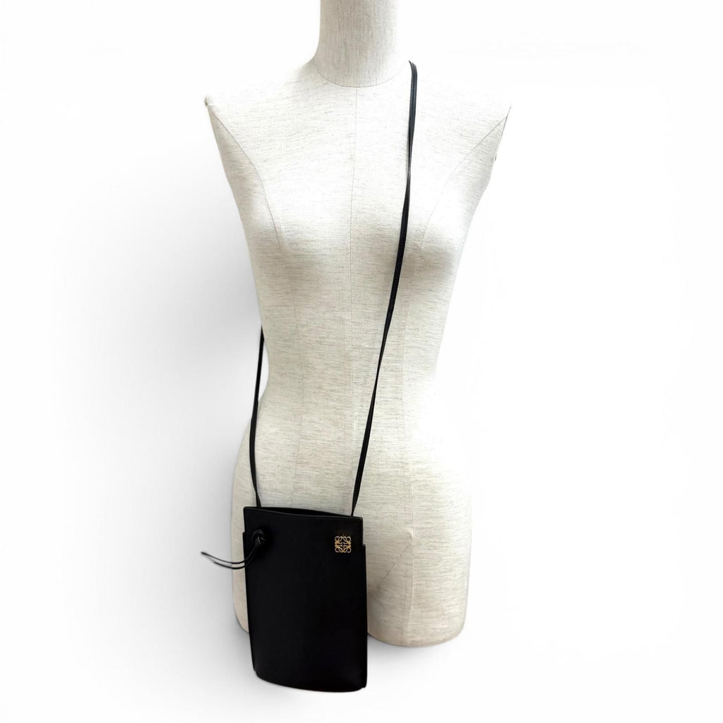 Loewe Classic Calfskin Dice Pocket Anagram Shoulder Bag Black — view 3