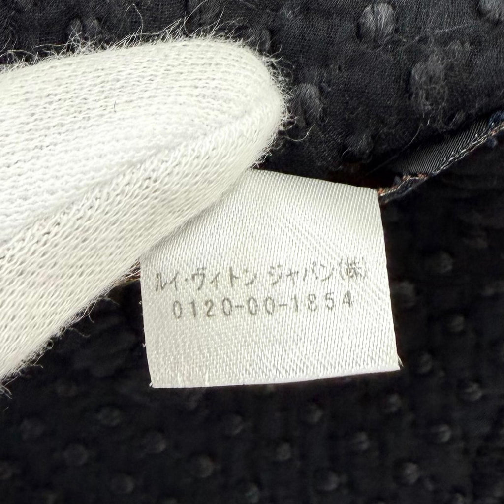 Louis Vuitton Logomania Scarf Wool Silk Anthracite Monogram Black — view 8