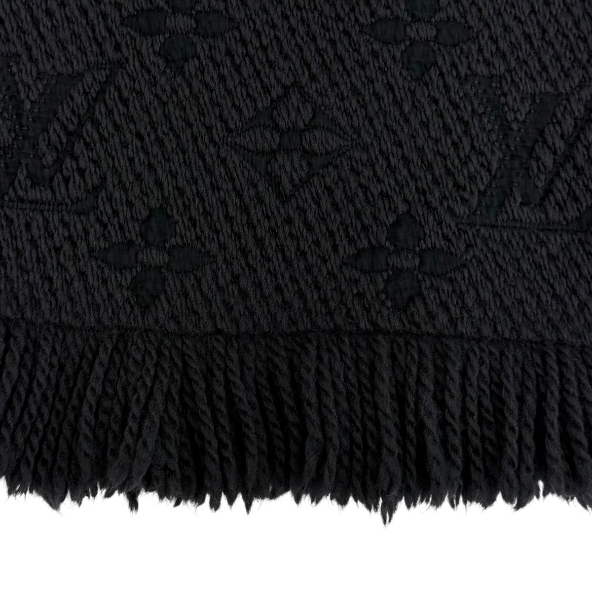 Louis Vuitton Logomania Scarf Wool Silk Anthracite Monogram Black — view 6