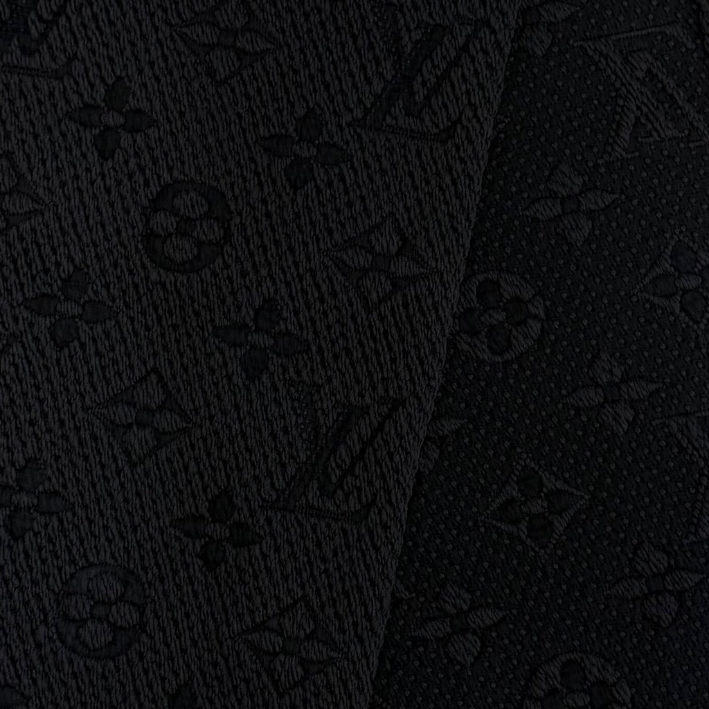 Louis Vuitton Logomania Scarf Wool Silk Anthracite Monogram Black — view 5