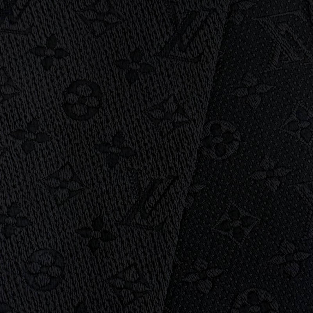 Louis Vuitton Logomania Scarf Wool Silk Anthracite Monogram Black — view 5