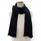 Louis Vuitton Echarpe Monogram Classic Wool 100% Fringe Scarf — view 3