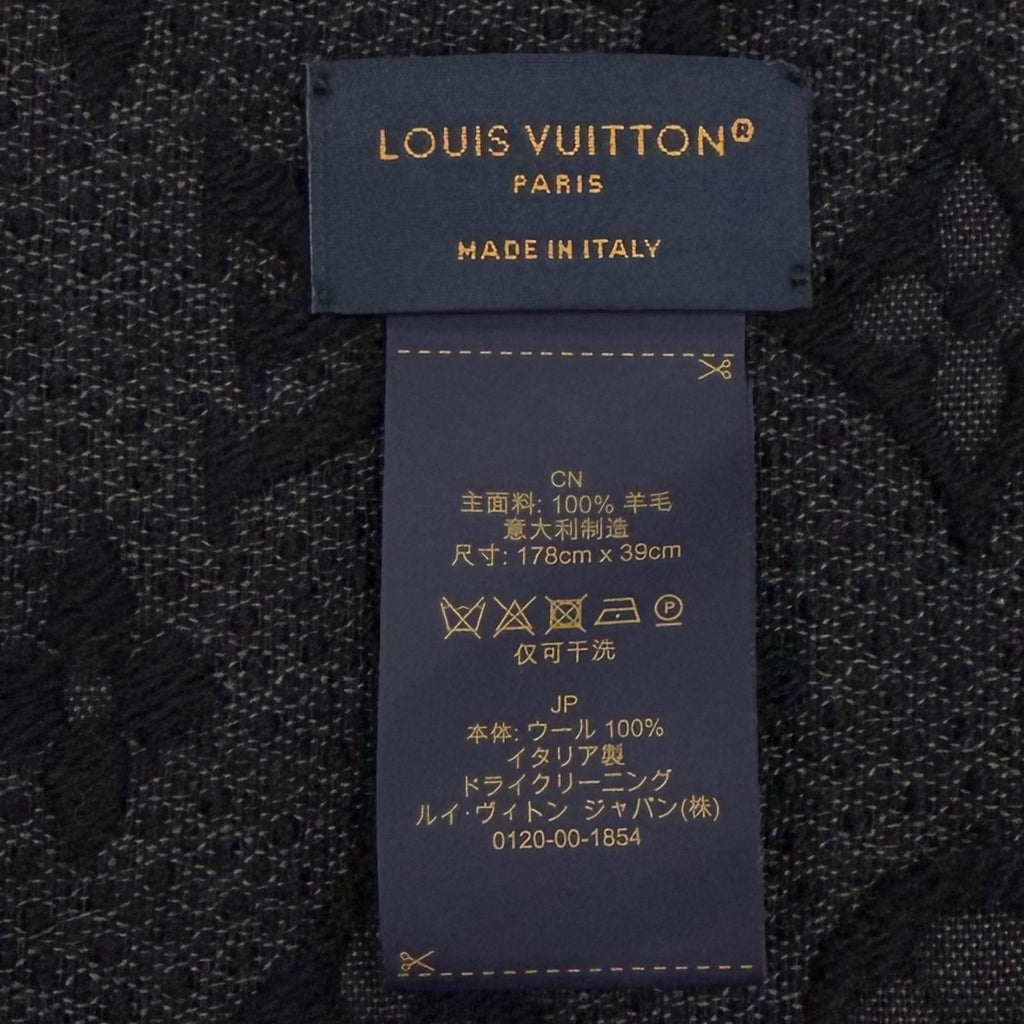 Louis Vuitton Echarpe Monogram Classic Wool 100% Fringe Scarf — view 7