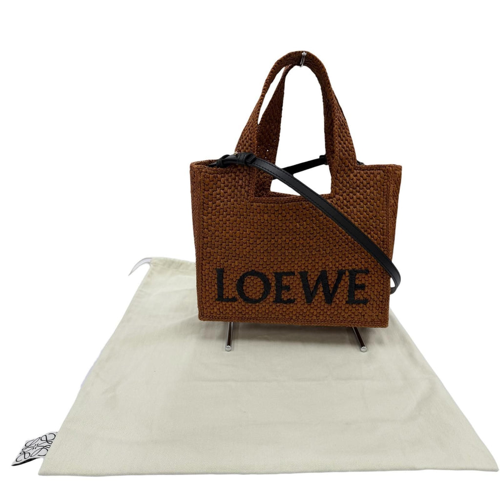Loewe Fonttote Small Raffia Honeygold Leather Use 2-Way Shoulder Bag — view 2