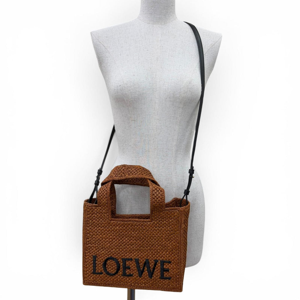 Loewe Fonttote Small Raffia Honeygold Leather Use 2-Way Shoulder Bag — view 3