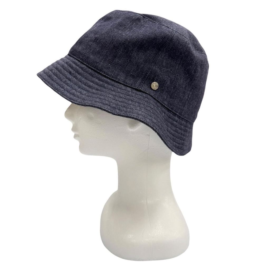 Hermes Bob Eden Sellier Linen 100% Silver Hat Bucket Hat Indigo 57 — view 2