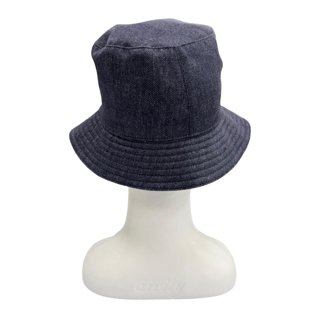 Hermes Bob Eden Sellier Linen 100% Silver Hat Bucket Hat Indigo 57 — view 3