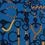 Hermes Twilly Mors Et Tresset Silk 100% Scarf Blue — view 7
