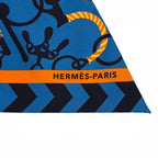 Hermes Twilly Mors Et Tresset Silk 100% Scarf Blue — view 6