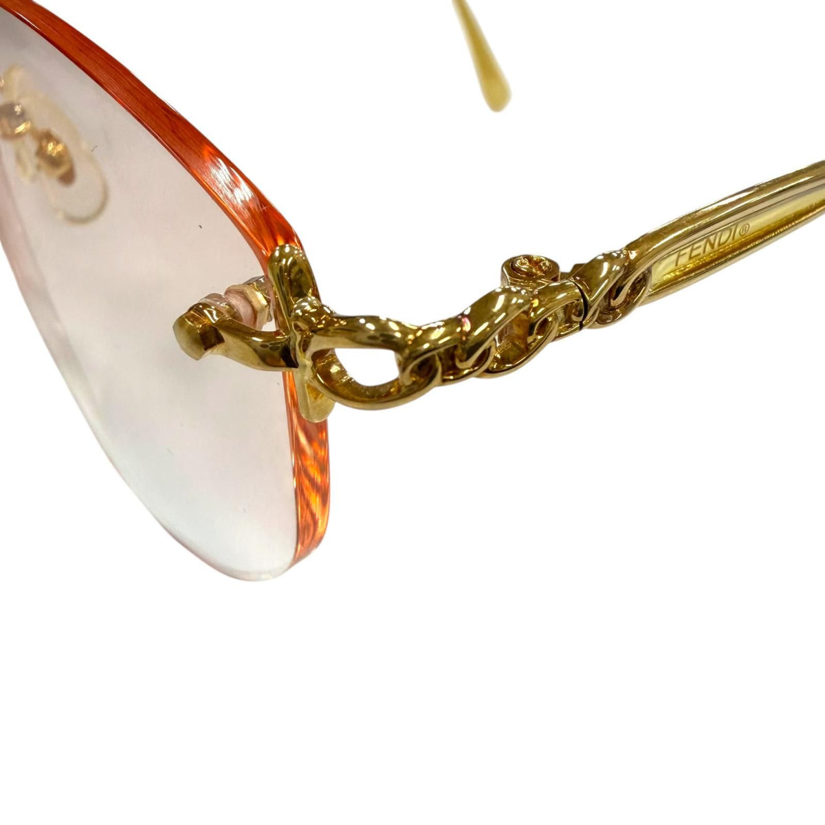 Fendi Chain Sunglasses Gold Clear Beige 53 Prescription Eyewear — view 6