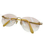 Fendi Chain Sunglasses Gold Clear Beige 53 Prescription Eyewear
