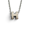 Hermes Mini Pop H Pendant Brown Glace Silver French