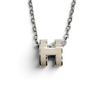 Hermes Mini Pop H Pendant Brown Glace Silver French