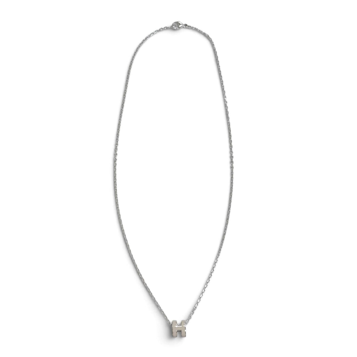 Hermes Mini Pop H Pendant Brown Glace Silver French — view 4