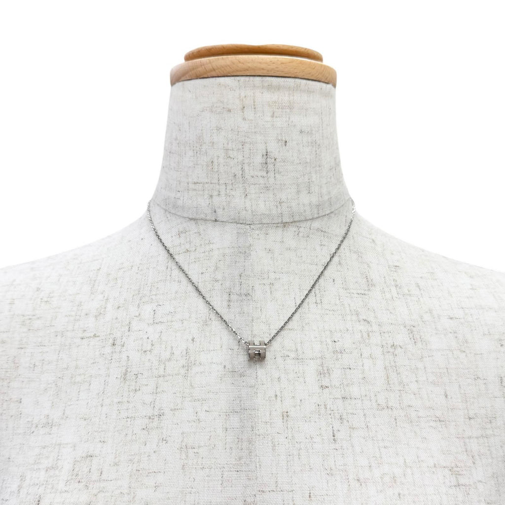 Hermes Mini Pop H Pendant Brown Glace Silver French — view 3