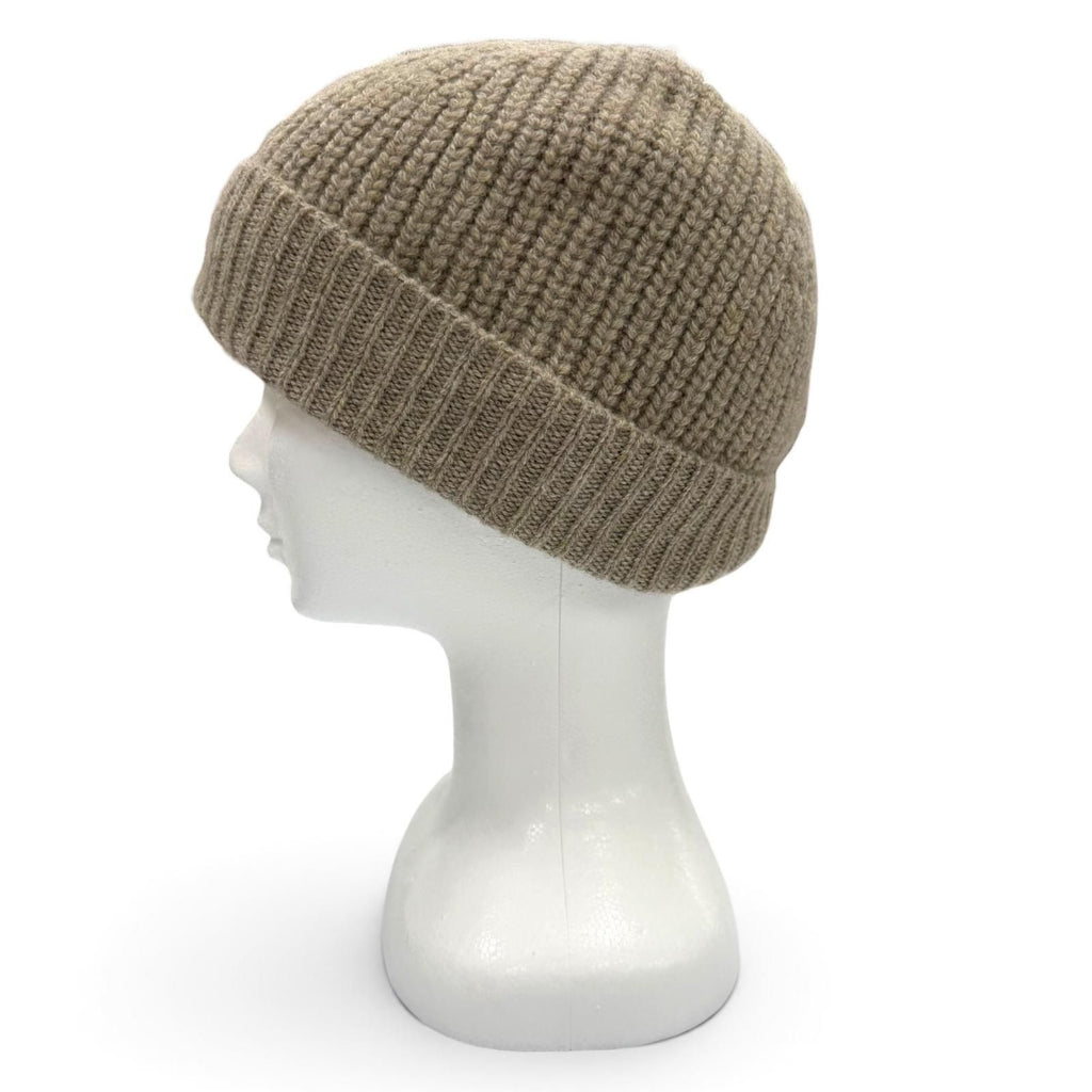 Celine Cashmere 100% Triomphe Hat with Patch Knit Cap Beige TU — view 2