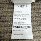 Celine Cashmere 100% Triomphe Hat with Patch Knit Cap Beige TU — view 7