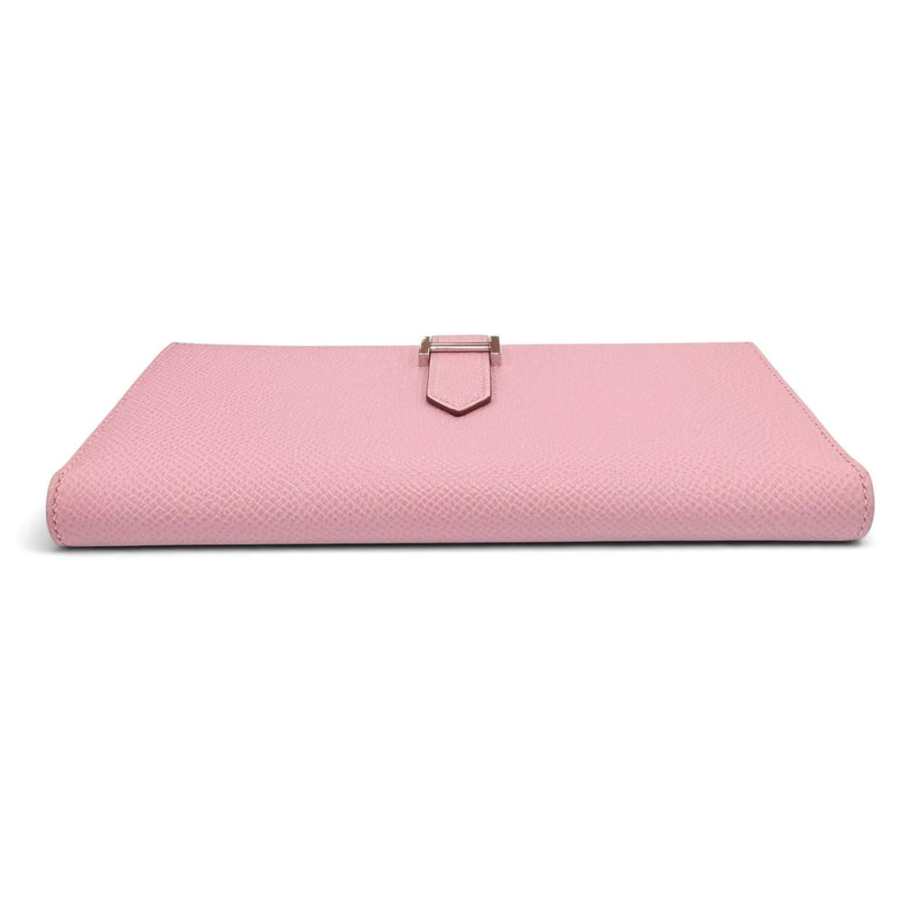 Hermes Bearn Soufflet Veau Epsom Mauve Sylvestre Silver Wallet — view 4