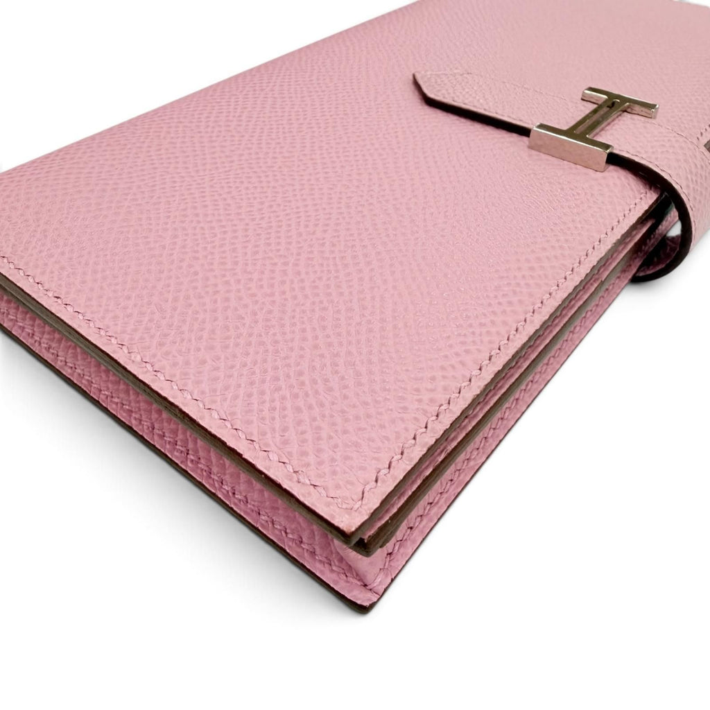Hermes Bearn Soufflet Veau Epsom Mauve Sylvestre Silver Wallet — view 5