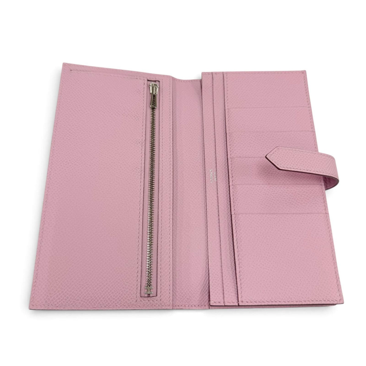 Hermes Bearn Soufflet Veau Epsom Mauve Sylvestre Silver Wallet — view 6