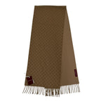 Gucci Wool Cashmere GG Jacquard Two Tone Scarf Beige 35 — view 3