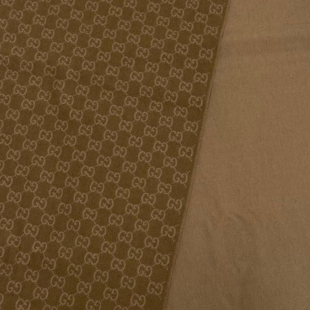 Gucci Wool Cashmere GG Jacquard Two Tone Scarf Beige 35 — view 4