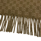 Gucci Wool Cashmere GG Jacquard Two Tone Scarf Beige 35 — view 5