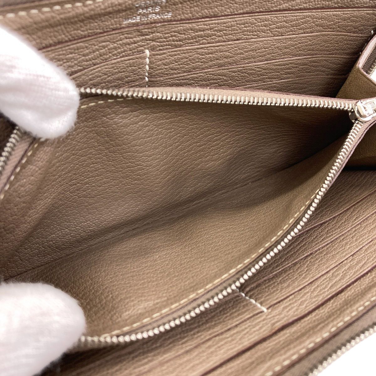 Hermes Azap Classic Long Etaupe Silver Wallet Chevre — view 5