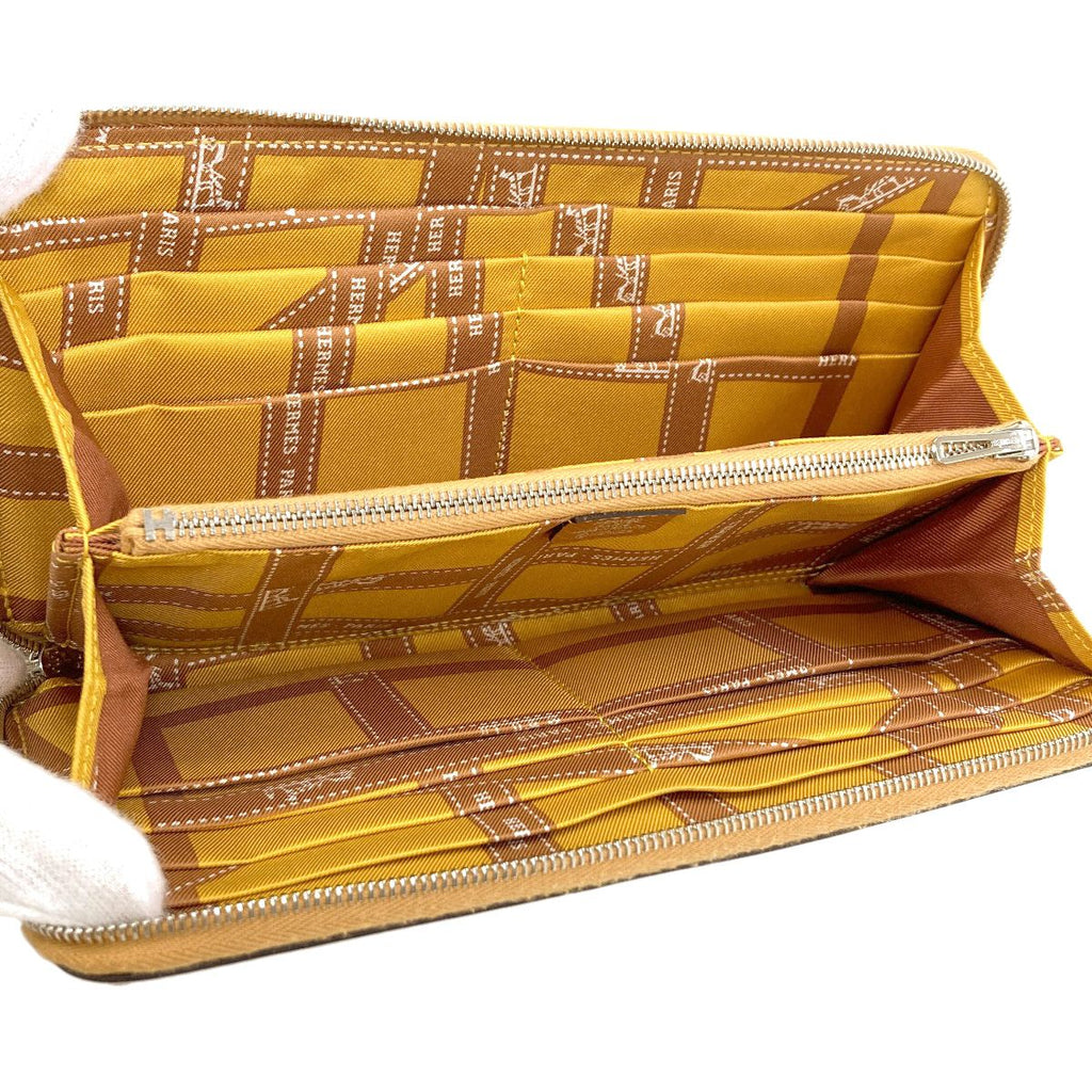Hermes Azap Silk'in Long Gold Silver Wallet Epsom — view 4