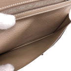 Hermes Bearn Soufflet Etaupe Silver Wallet Chevre — view 5