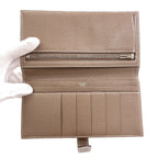 Hermes Bearn Soufflet Etaupe Silver Wallet Chevre — view 4
