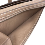 Hermes Bearn Soufflet Etaupe Silver Wallet Chevre — view 6