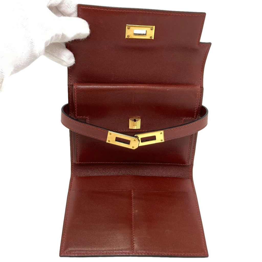 Hermes Kelly Compact Gold Bifold Wallet — view 5