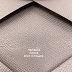 Hermes Calvi Silver Card Case Epsom — view 7