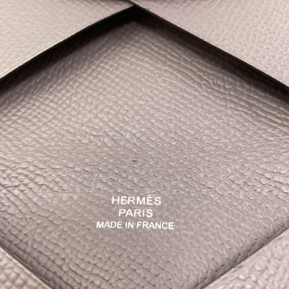 Hermes Calvi Silver Card Case Epsom — view 7