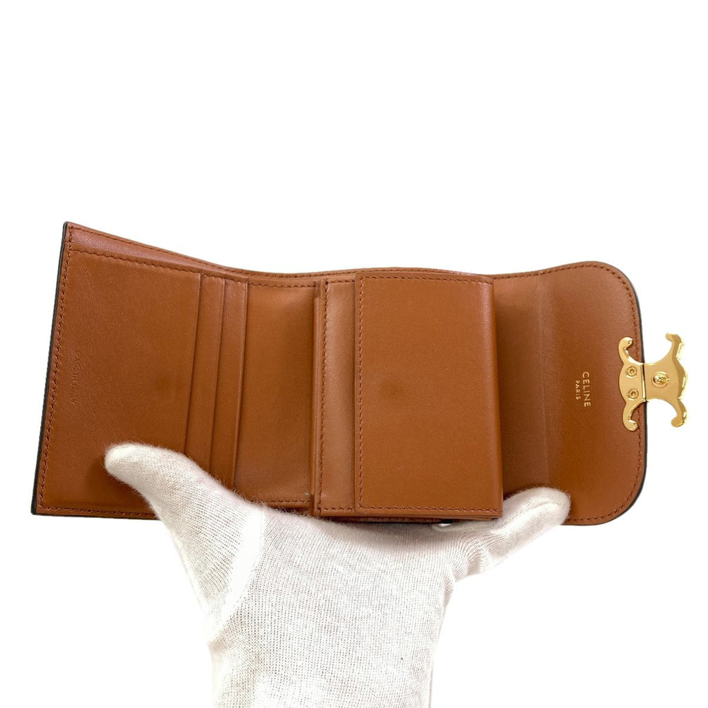 Celine Small Flap Wallet Triomphe Trifold Leather — view 4