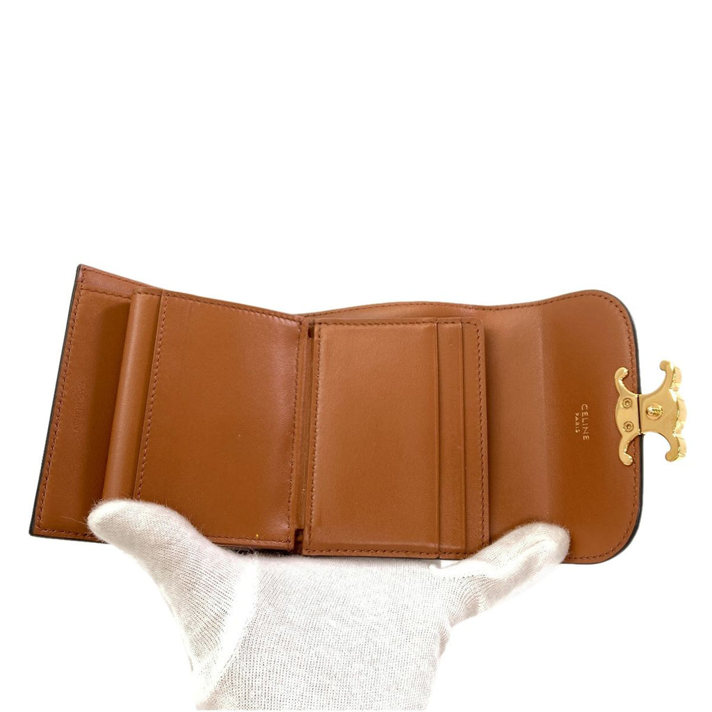 Celine Small Flap Wallet Triomphe Trifold Leather — view 5