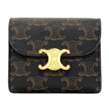 Celine Small Flap Wallet Triomphe Trifold Leather