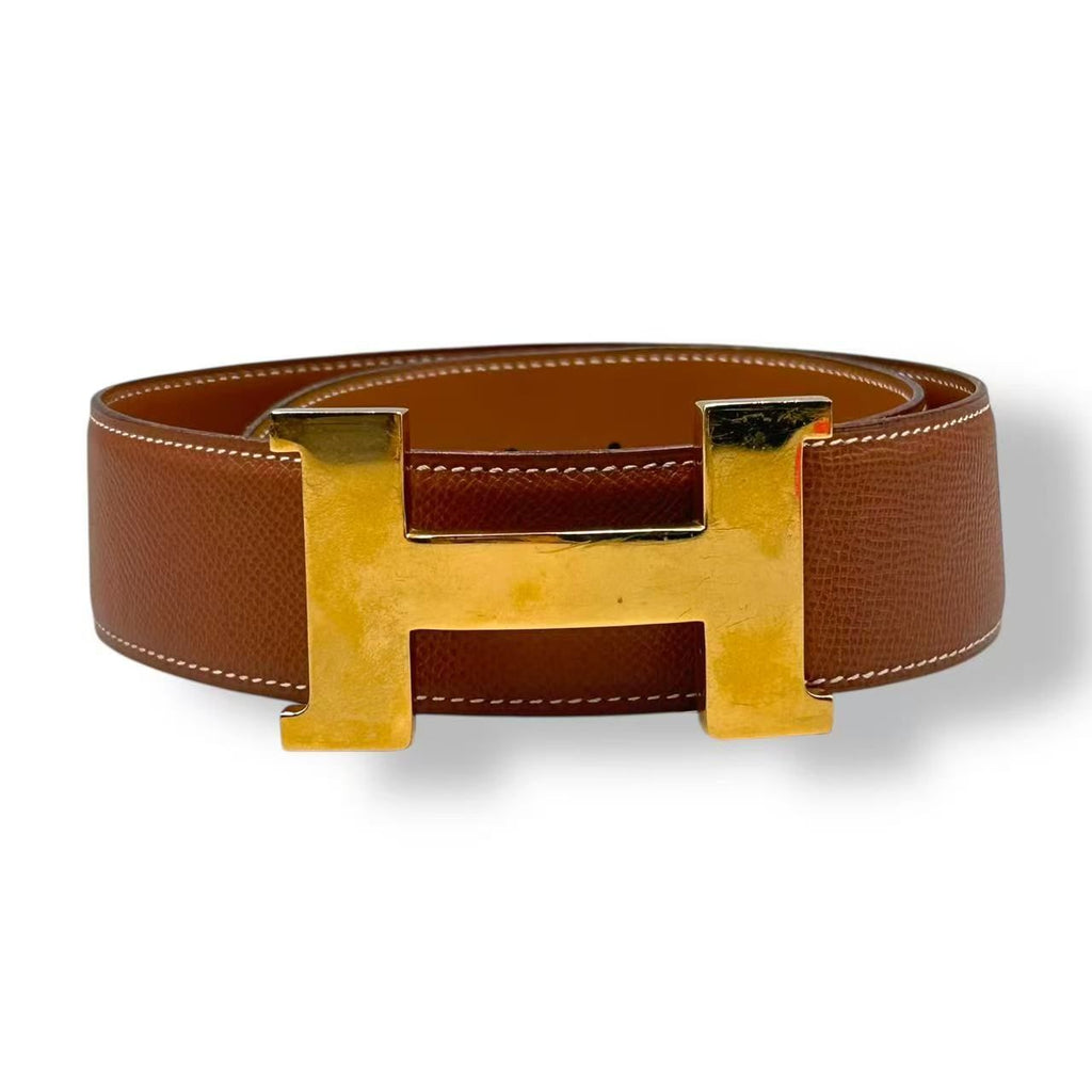 Hermes Belt Reversible Buckle Leather H Logo Gold