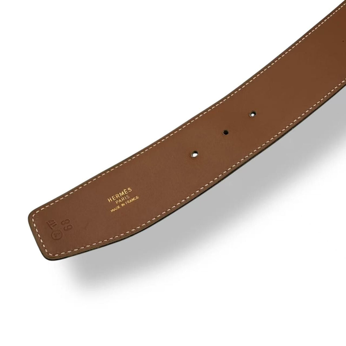 Hermes Belt Reversible Buckle Leather H Logo Gold — view 5