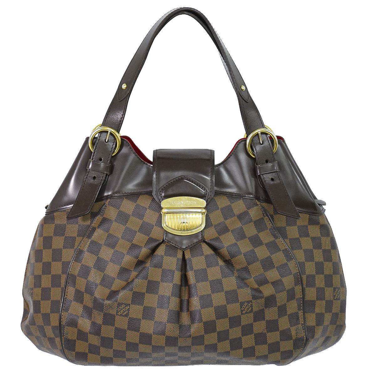 Louis Vuitton LV Sistina GM Damier Ebene Shoulder Bag Tote Brown
