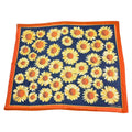 Hermes Scarf Large Sunflower Pattern Orange Navy